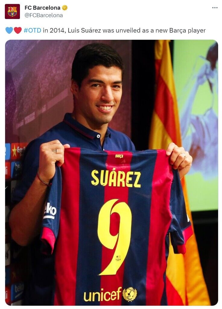 巴萨球员苏亚雷斯在比赛中表现抢眼